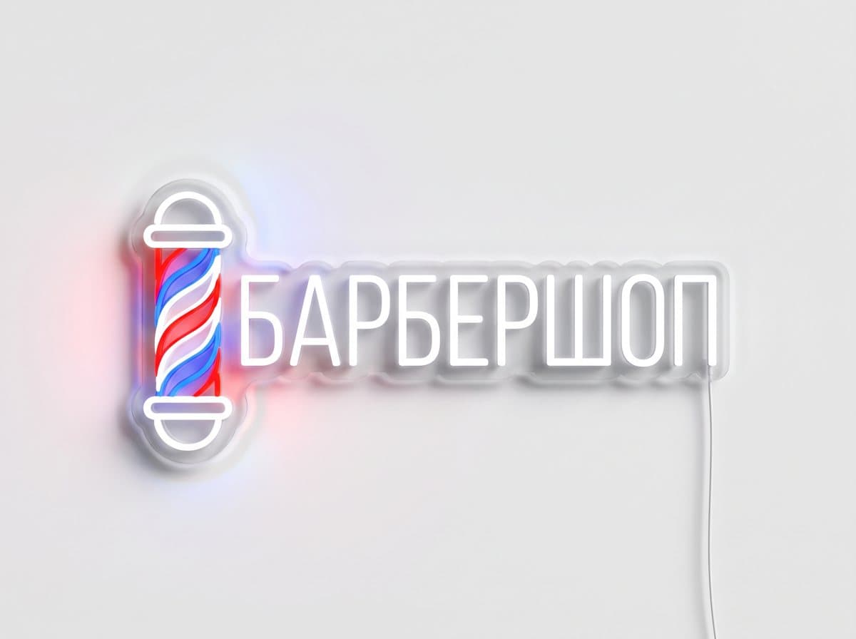 Неон для барбершопа