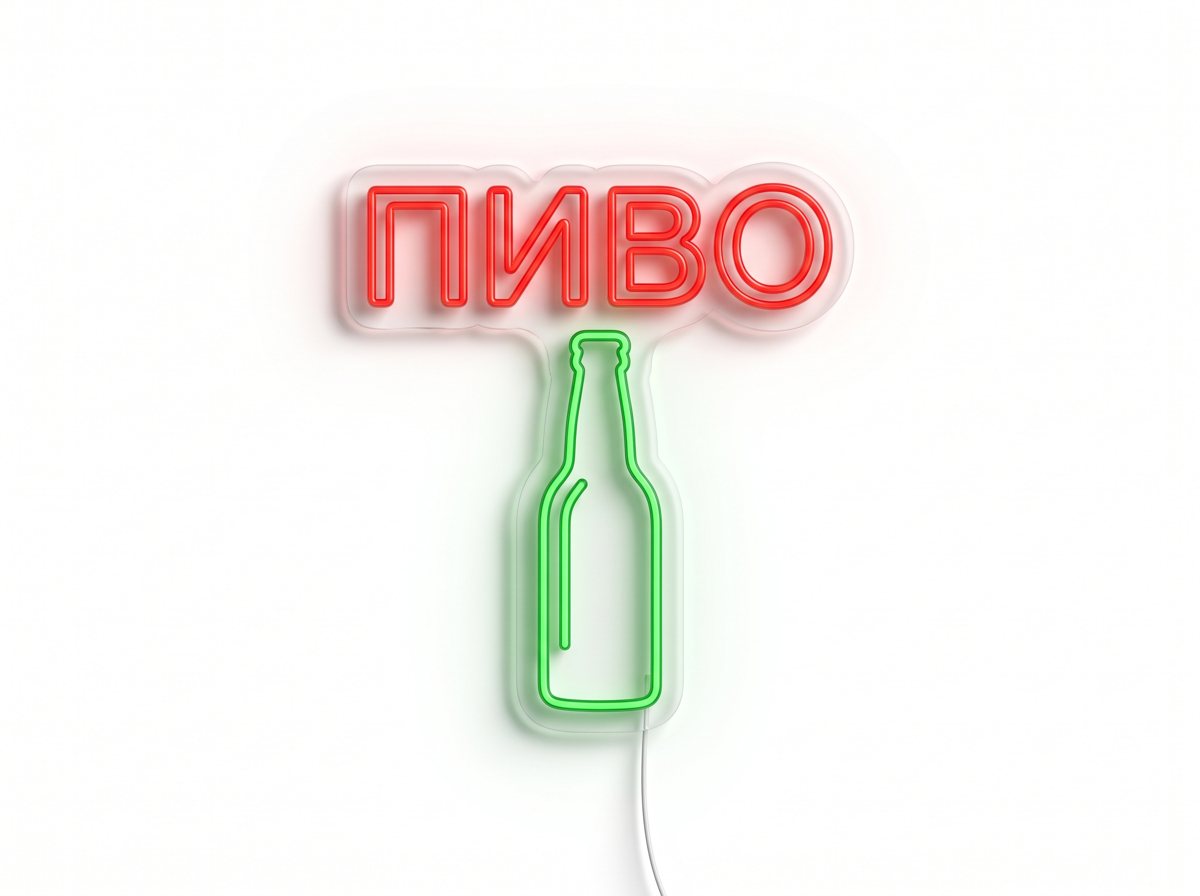 Неоновая вывеска «Пиво»