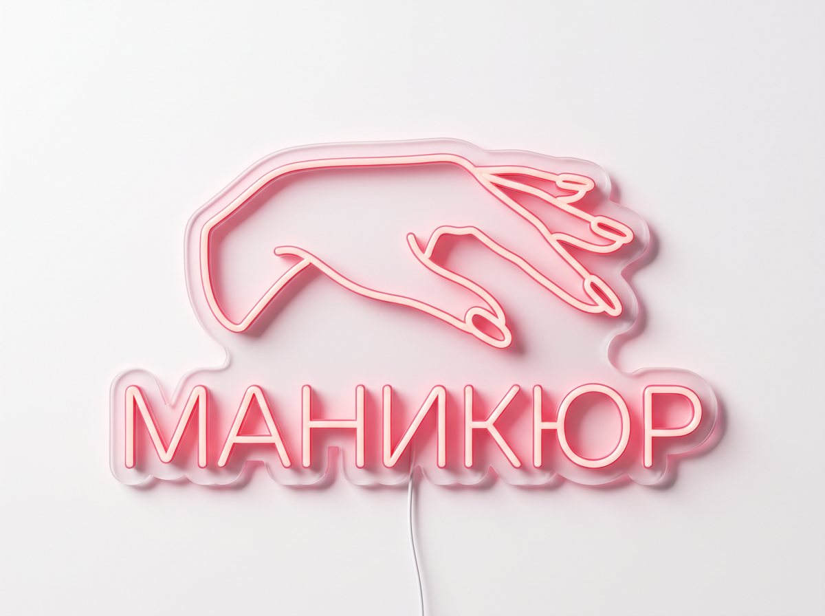 Неоновая вывеска «Маникюр»